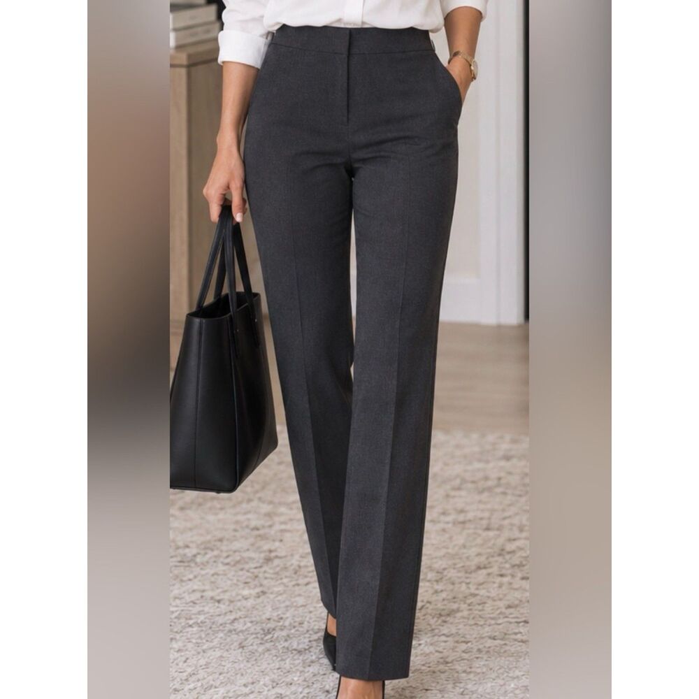 ANN TAYLOR Modern Fit Charcoal Sraight Dress Pants 6P
